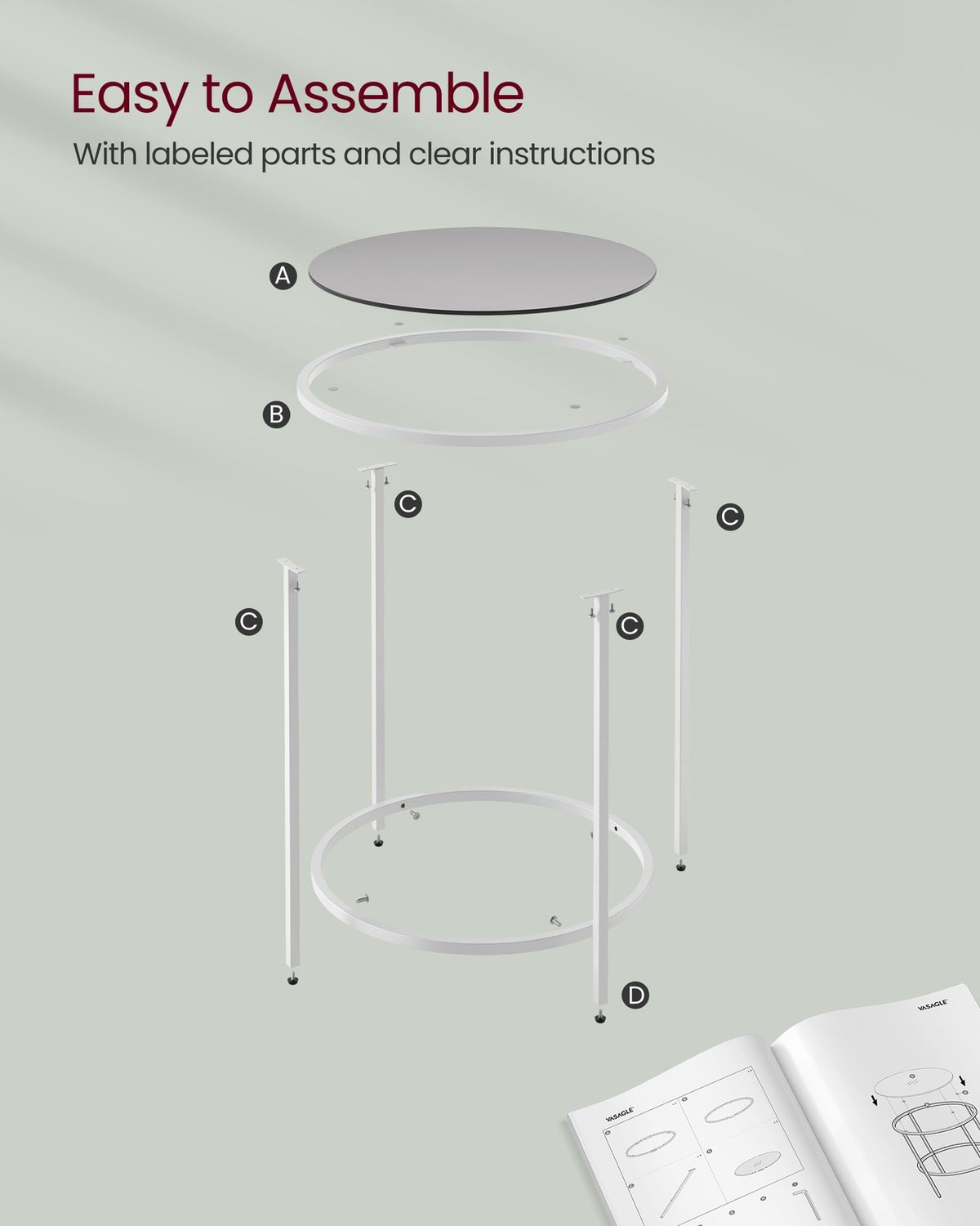 Glass End Table With Metal Frame - product photo 23