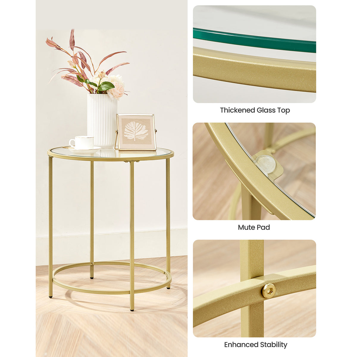 Glass End Table With Metal Frame - product photo 30