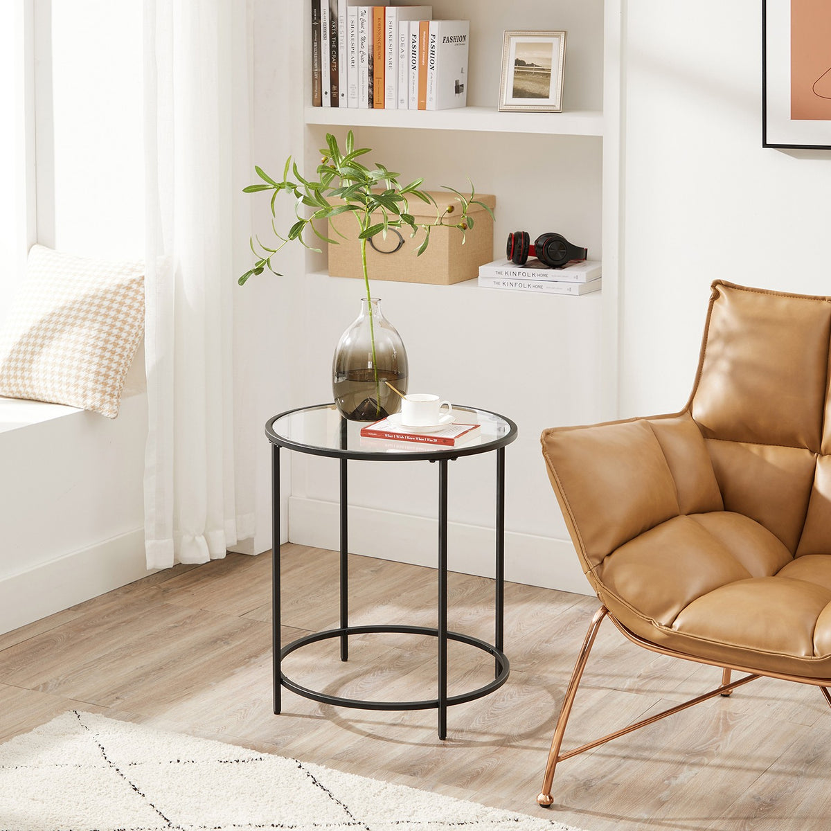 Glass End Table With Metal Frame - product photo 37