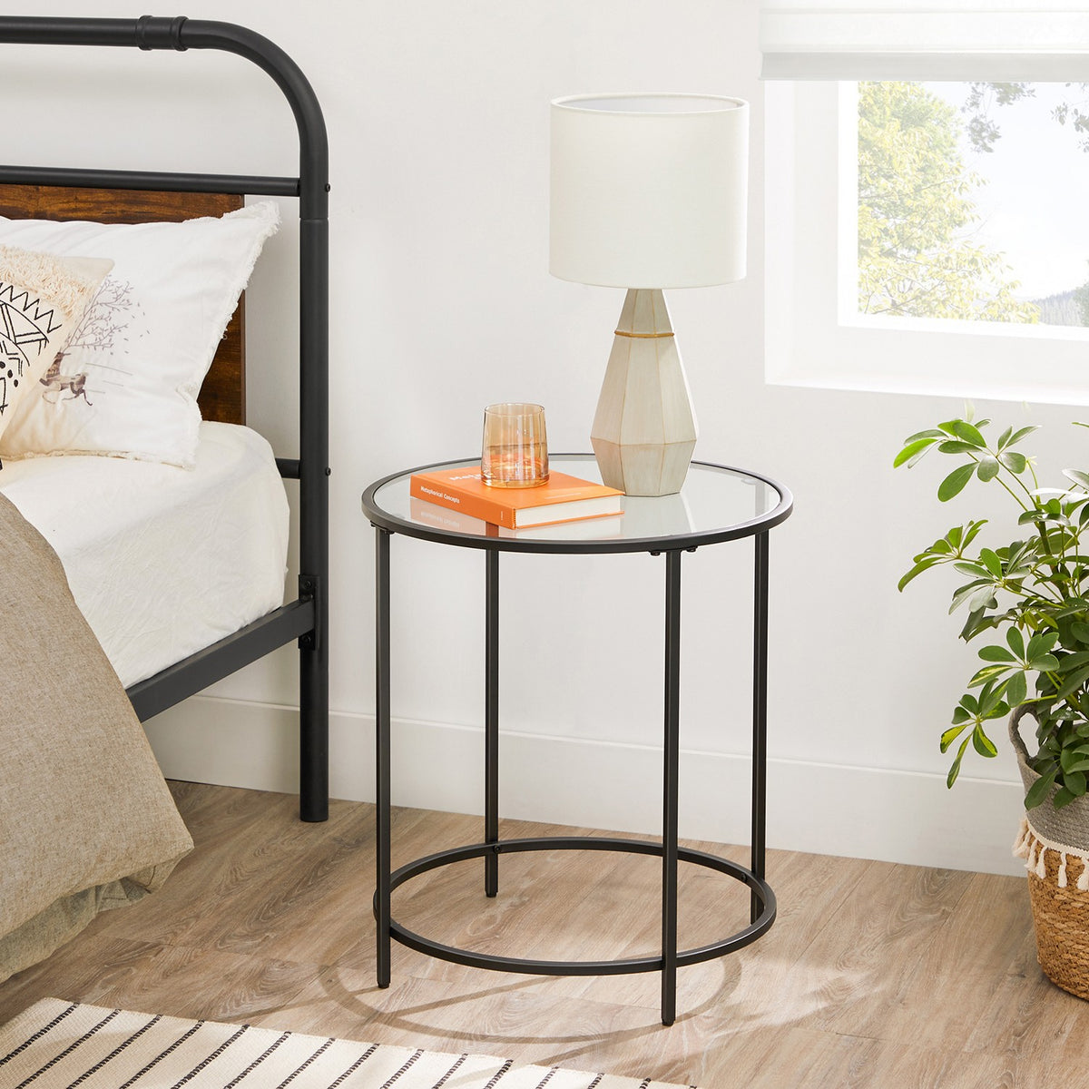 Glass End Table With Metal Frame - product photo 38