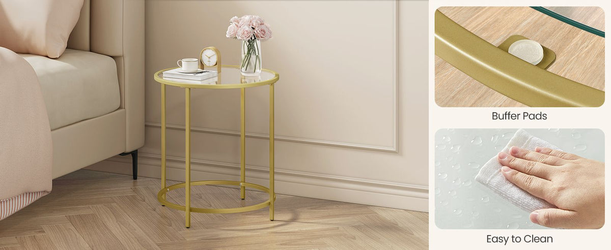 Glass End Table With Metal Frame - product photo 50