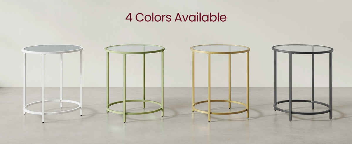 Glass End Table With Metal Frame, Set Of 1 Or 2 Living Room Tables - product photo 58