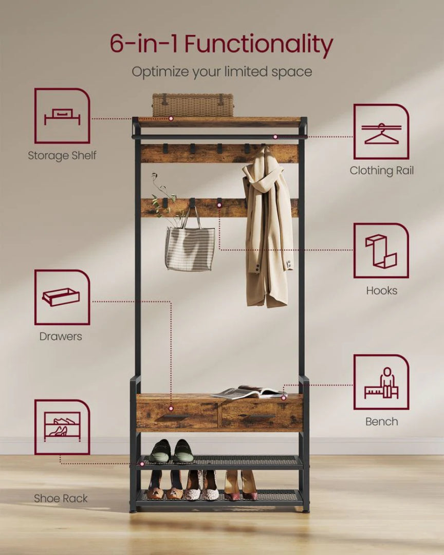 Hall Tree With Bench – product view 4 | Ridgefield Furniture