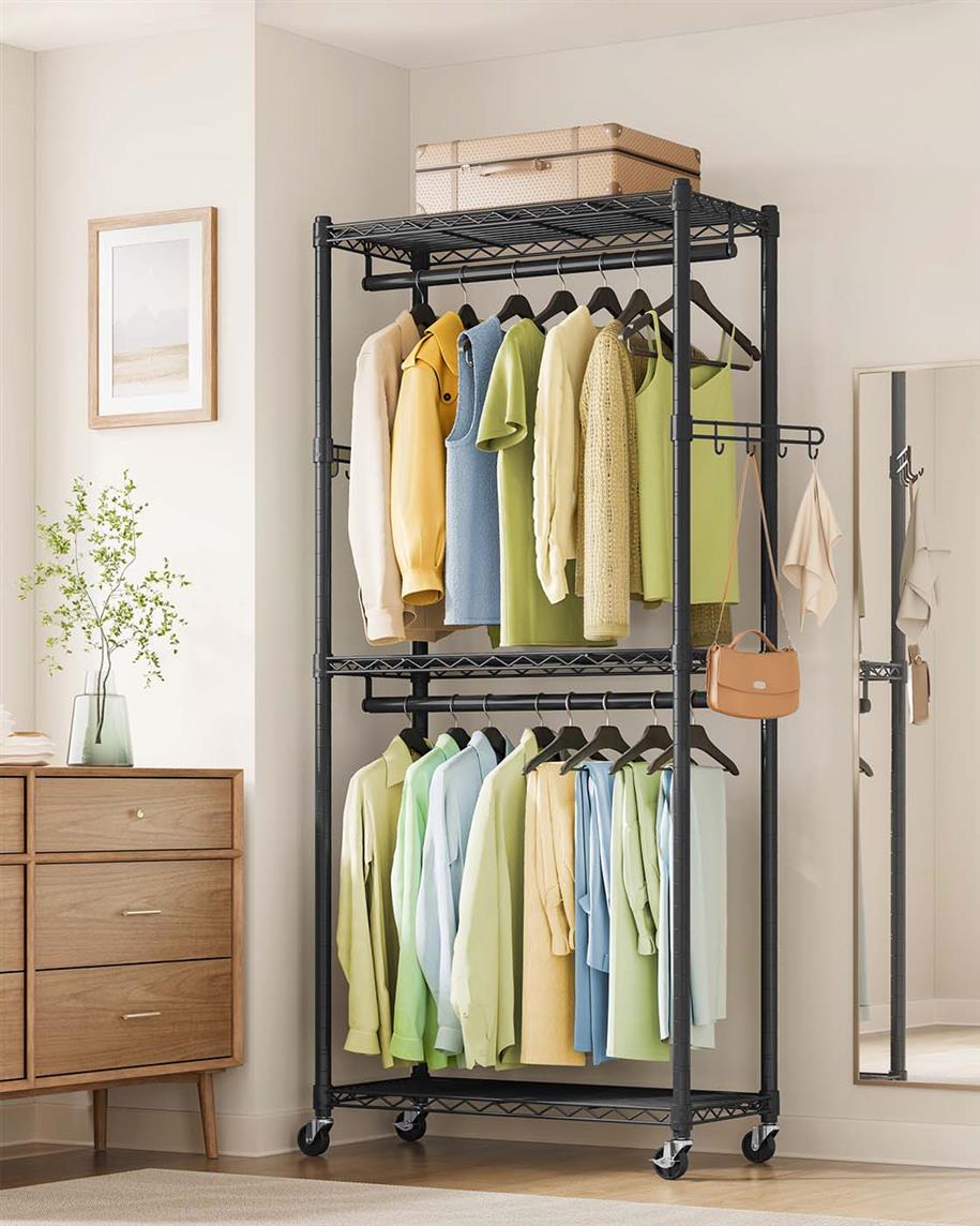 Heavy-Duty Rolling Clothes Rack - product photo 14