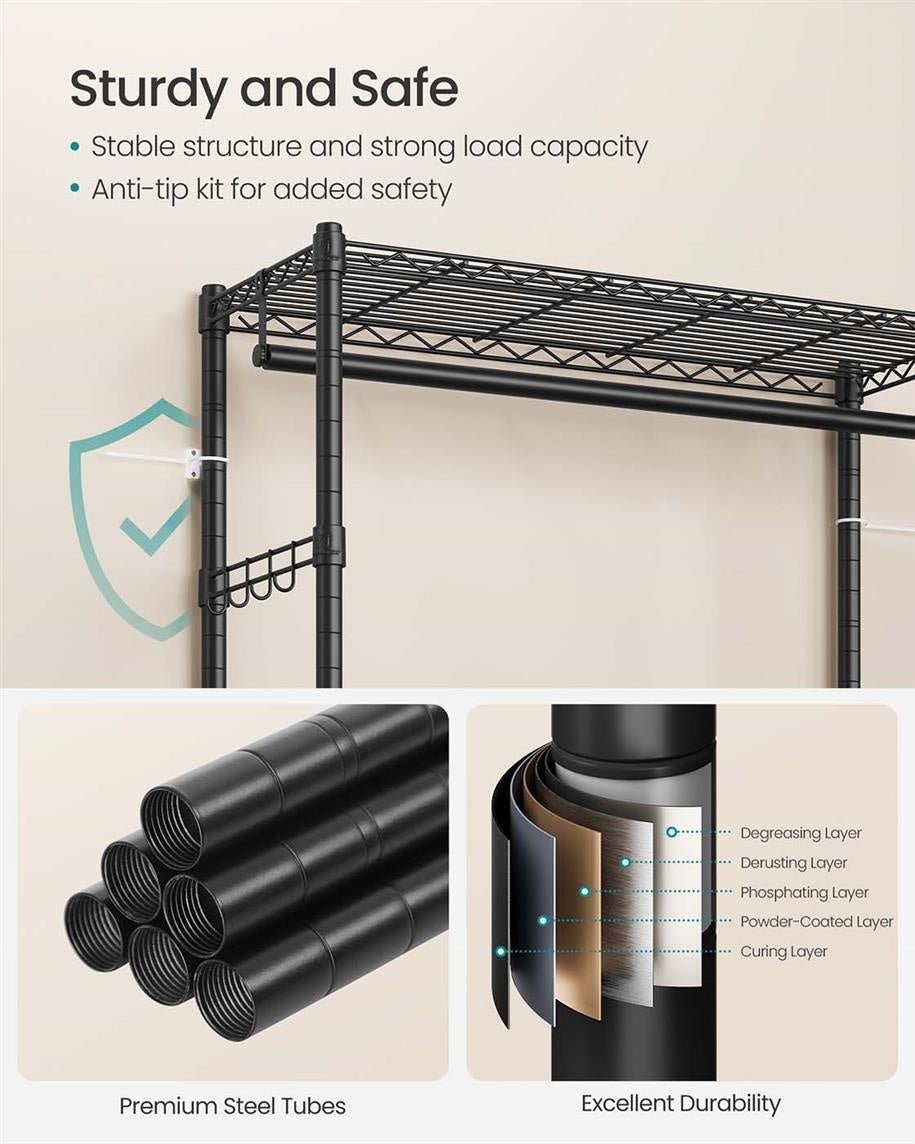 Heavy-Duty Rolling Clothes Rack - product photo 23