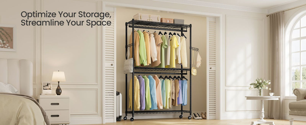 Heavy-Duty Rolling Clothes Rack - product photo 25
