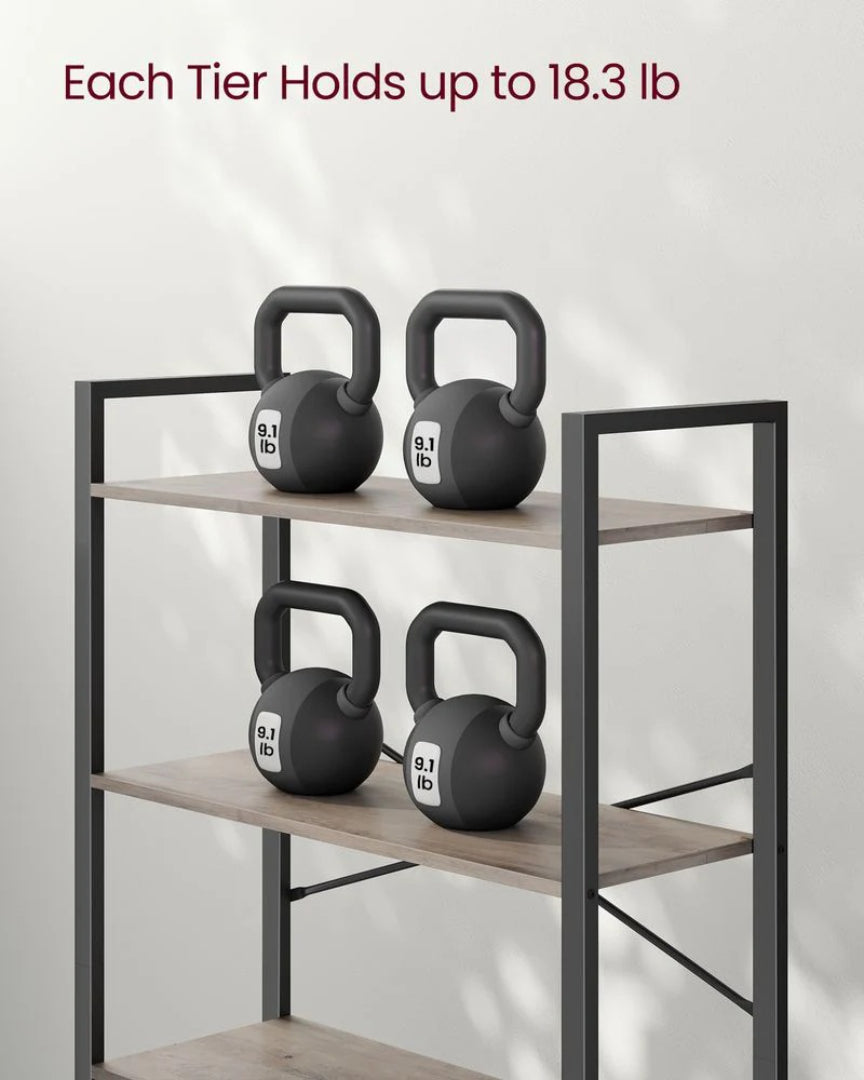 6 Tier Industrial Bookshelf With Steel Frame – product view 10 | Ridgefield Furniture