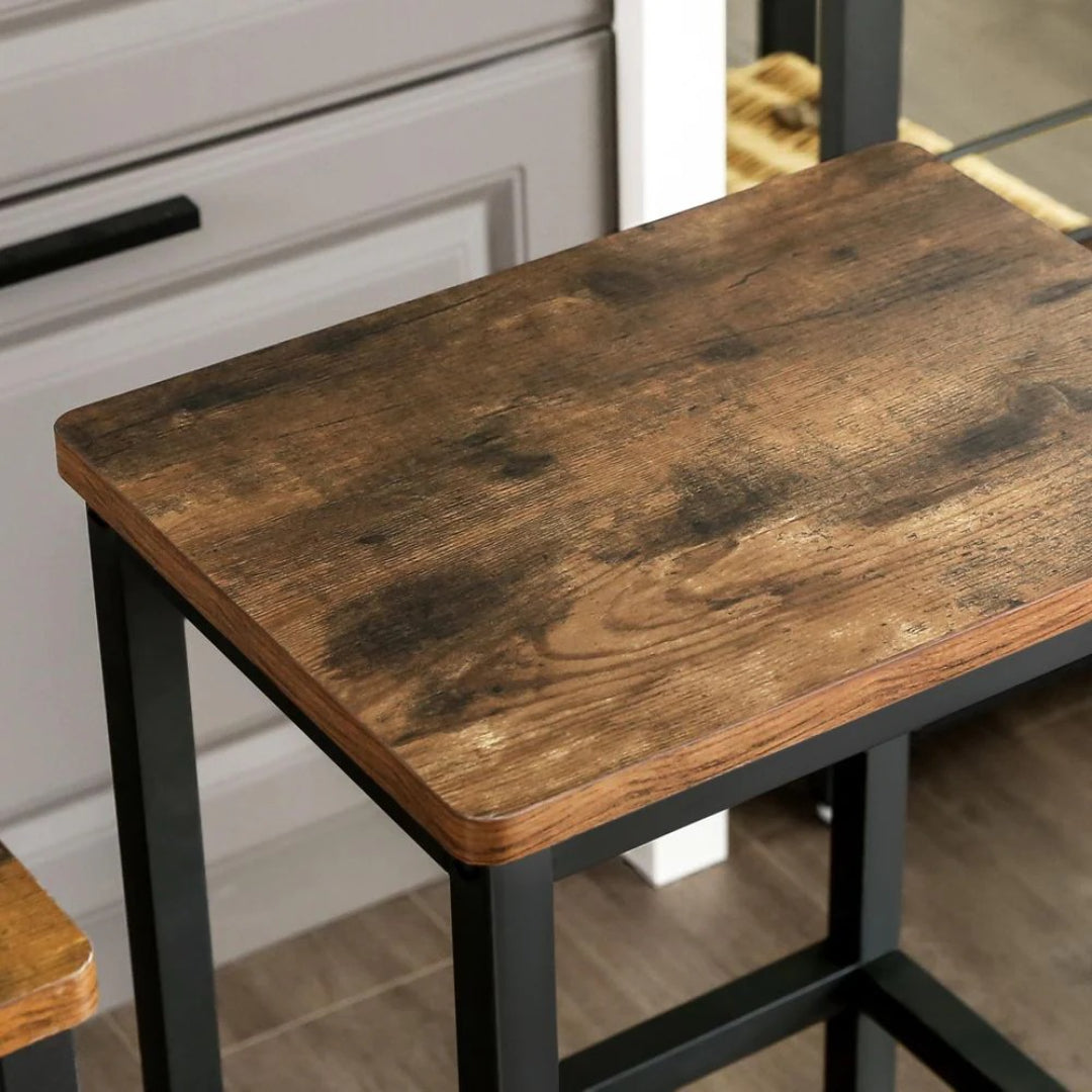 Industrial Bar Stools Set of 2 with Footrests – product view 4 | Ridgefield Furniture
