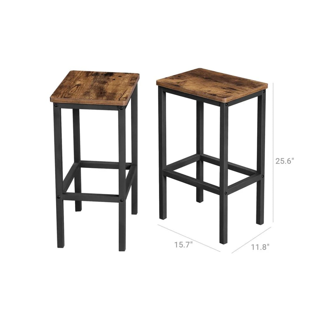 Industrial Bar Stools Set of 2 with Footrests – product view 5 | Ridgefield Furniture