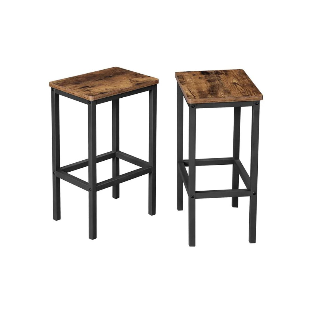 Industrial Bar Stools Set of 2 with Footrests – product view 6 | Ridgefield Furniture