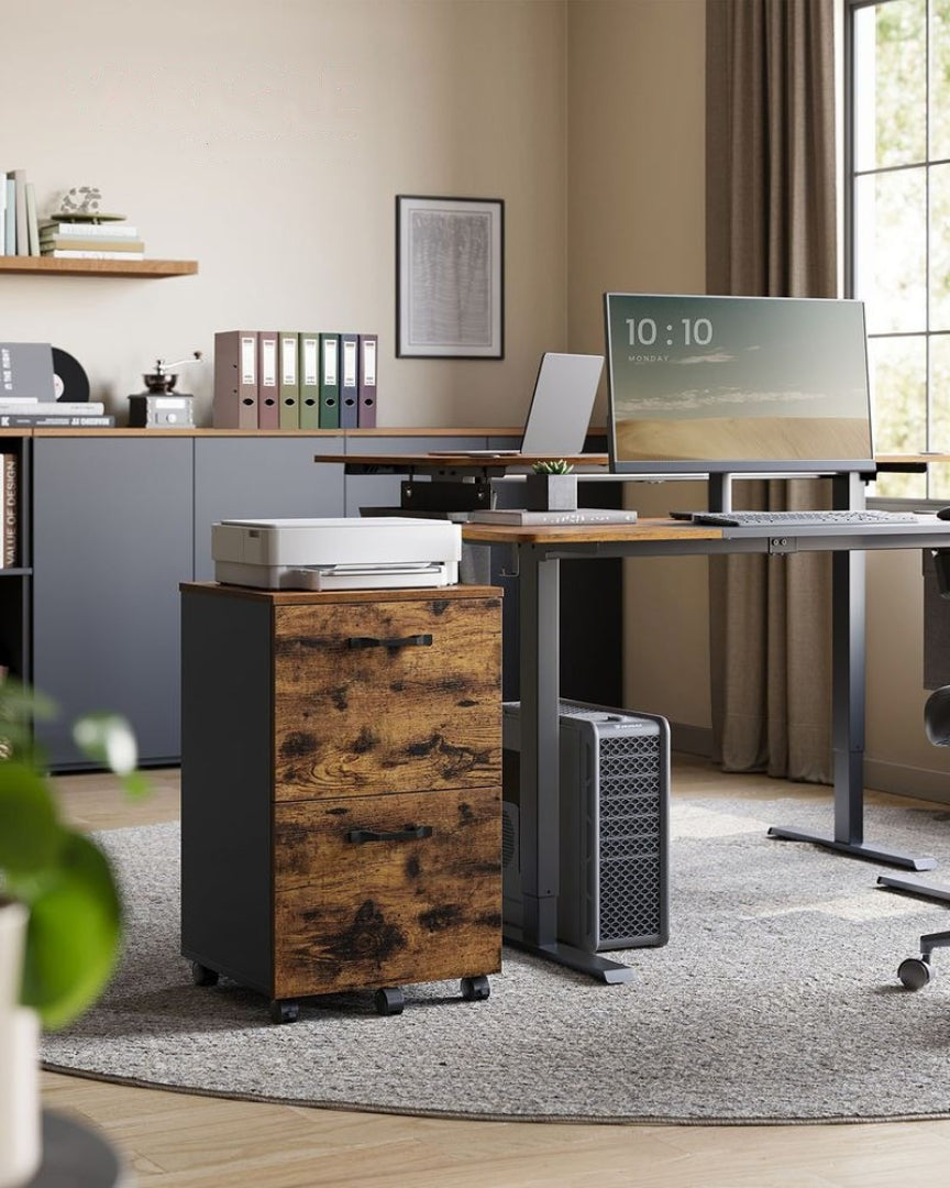 2 Drawer Rolling File Cabinet With Lockable Wheels – product view 6 | Ridgefield Furniture