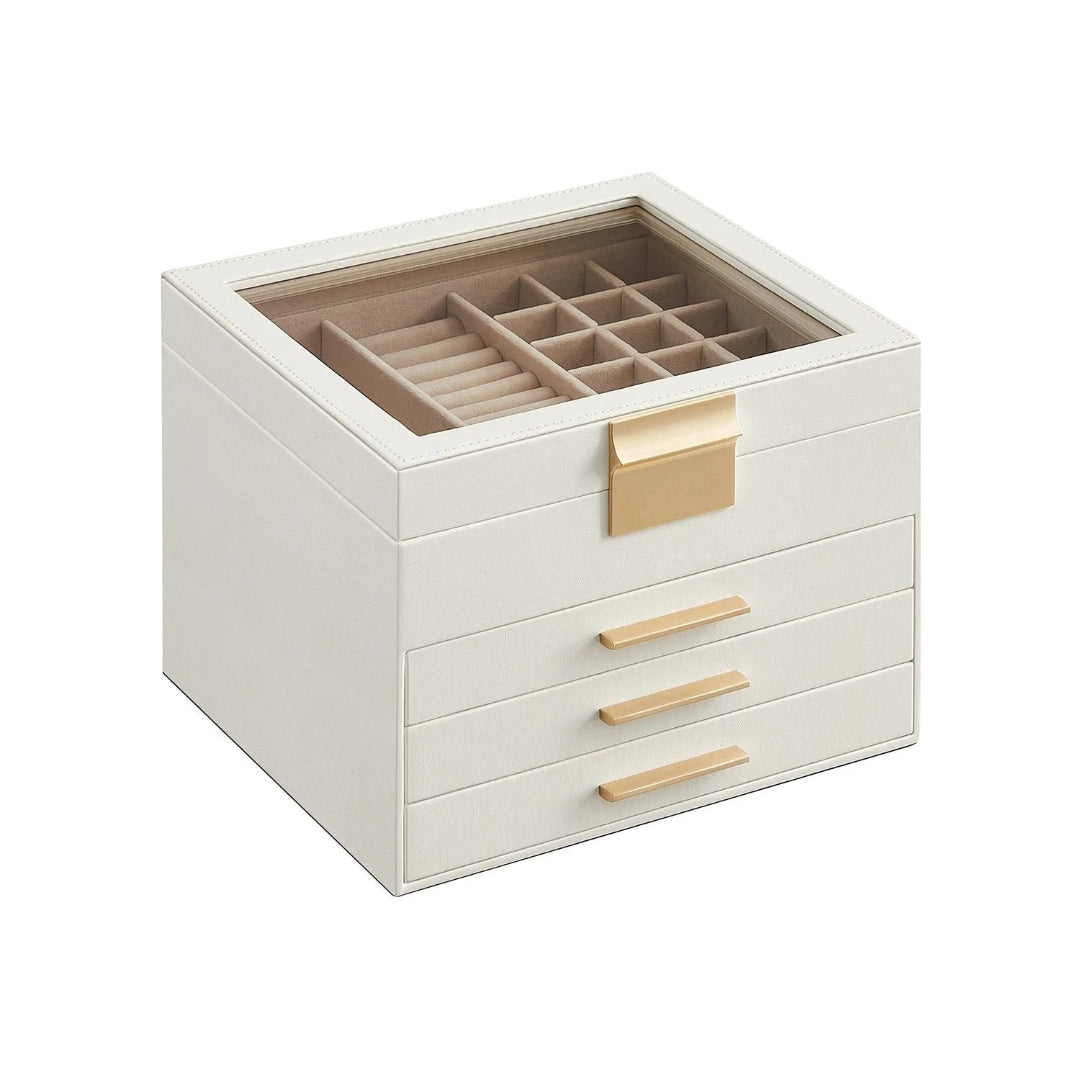 Jewelry Box Organizer With Glass Lid 2 To 6 Layer Storage – product view 13 | Ridgefield Furniture
