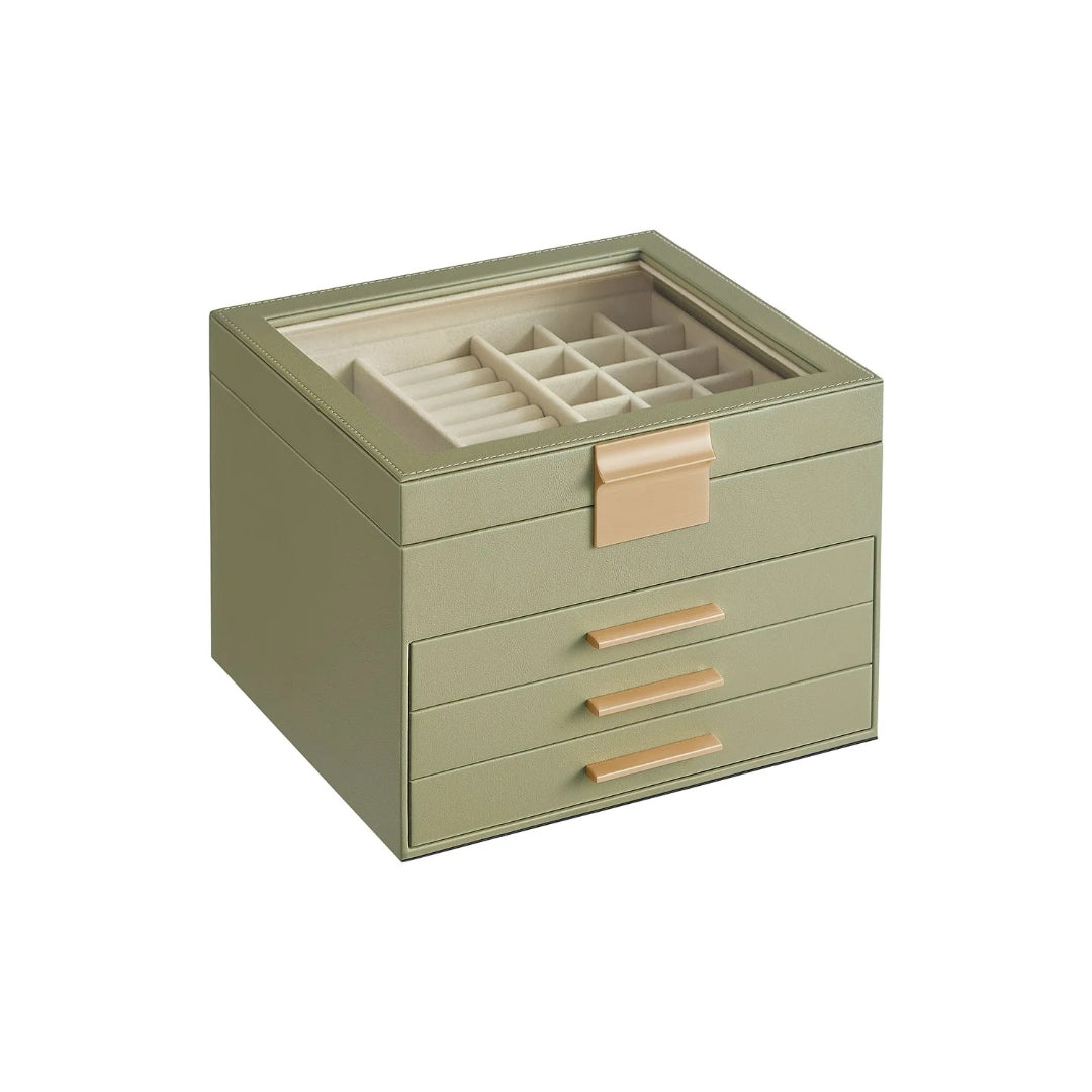 Jewelry Box Organizer With Glass Lid 2 To 6 Layer Storage – product view 17 | Ridgefield Furniture