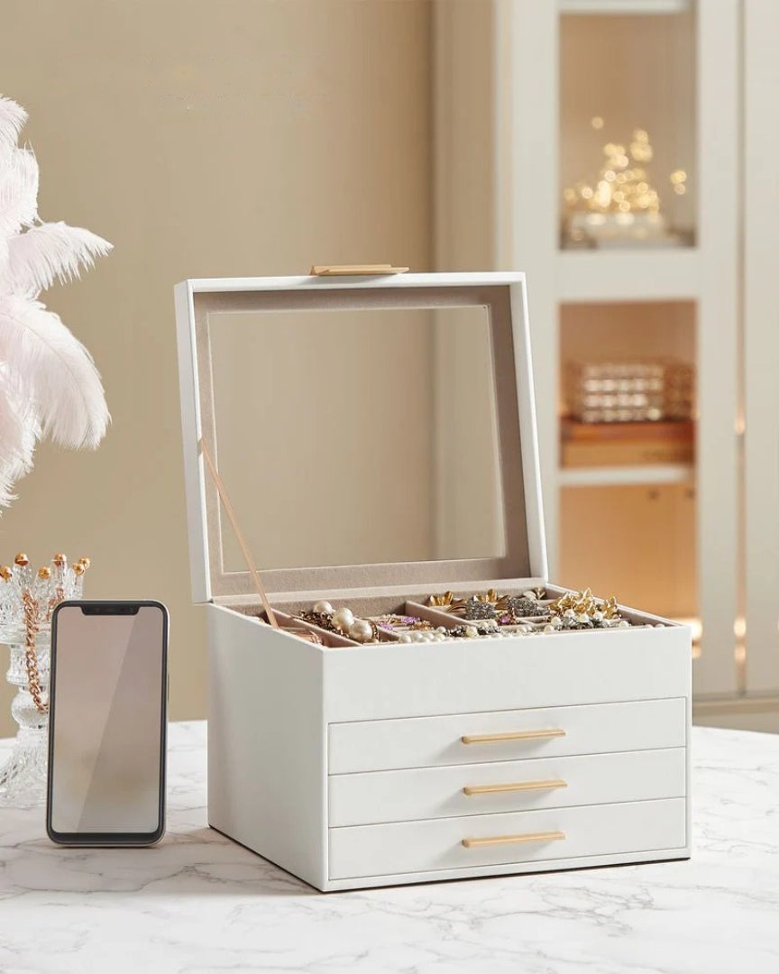 Jewelry Box Organizer With Glass Lid 2 To 6 Layer Storage – product view 29 | Ridgefield Furniture