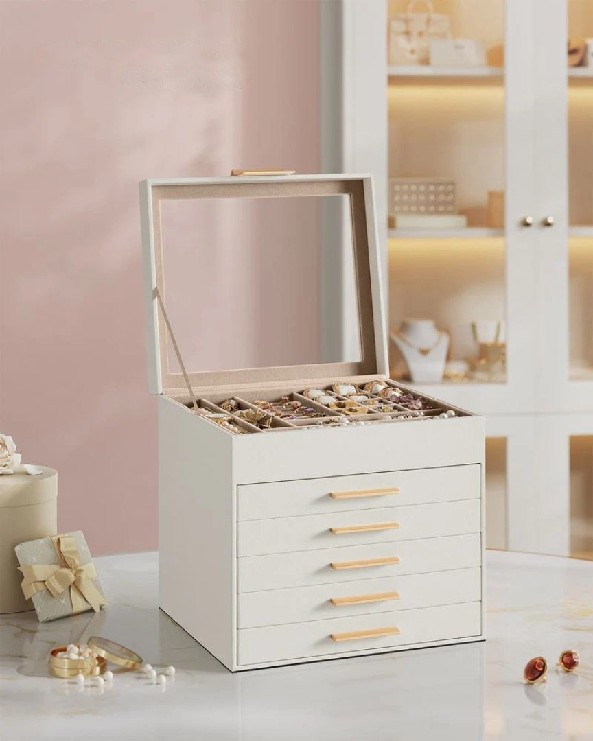 Jewelry Box Organizer With Glass Lid 2 To 6 Layer Storage – product view 32 | Ridgefield Furniture