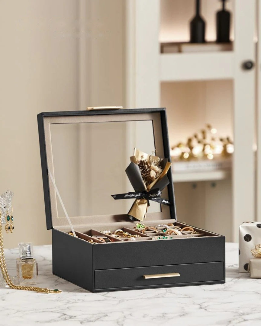 Jewelry Box Organizer With Glass Lid 2 To 6 Layer Storage – product view 35 | Ridgefield Furniture