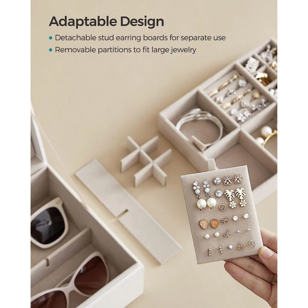 Jewelry Box Organizer With Handle 2 Layer Storage – product view 10 | Ridgefield Furniture