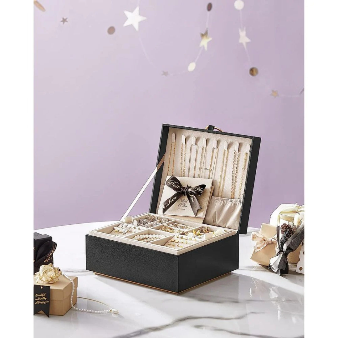 Jewelry Box Organizer With Handle 2 Layer Storage – product view 16 | Ridgefield Furniture