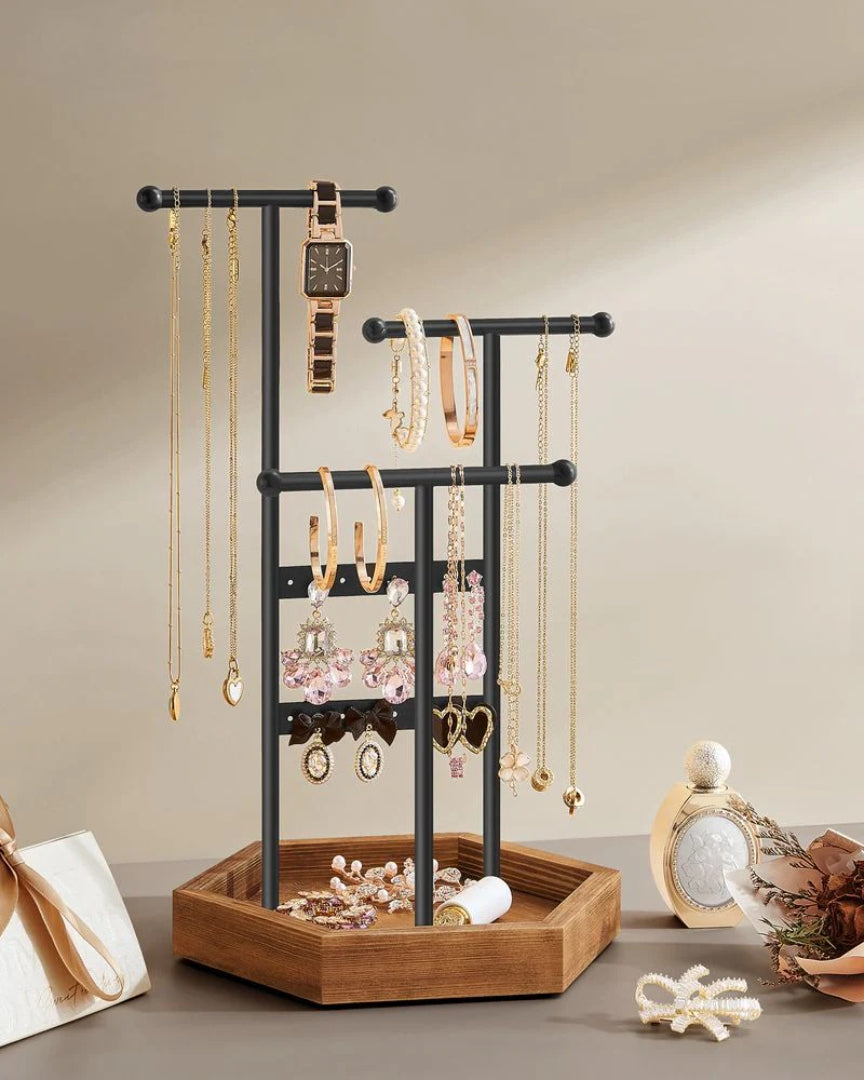 Jewelry Holder Stand With Metal Frame And Tray – product view 8 | Ridgefield Furniture