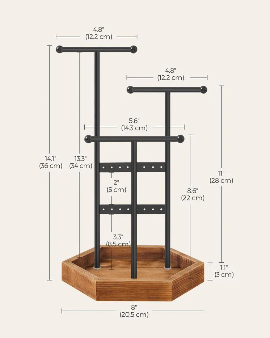 Jewelry Holder Stand With Metal Frame And Tray – product view 11 | Ridgefield Furniture