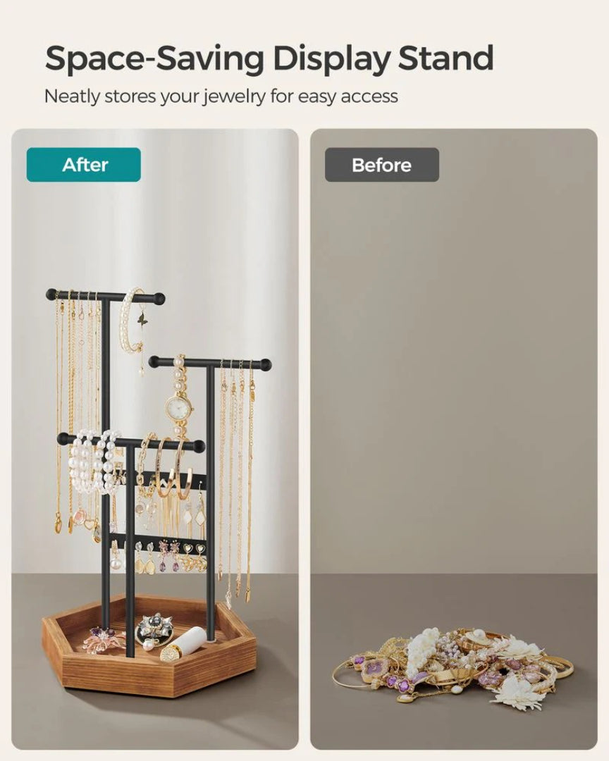 Jewelry Holder Stand With Metal Frame And Tray – product view 12 | Ridgefield Furniture