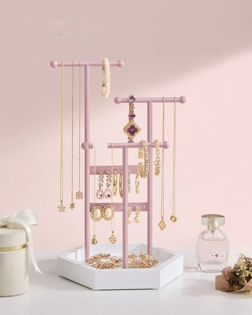 Jewelry Holder Stand With Metal Frame And Tray – product view 17 | Ridgefield Furniture