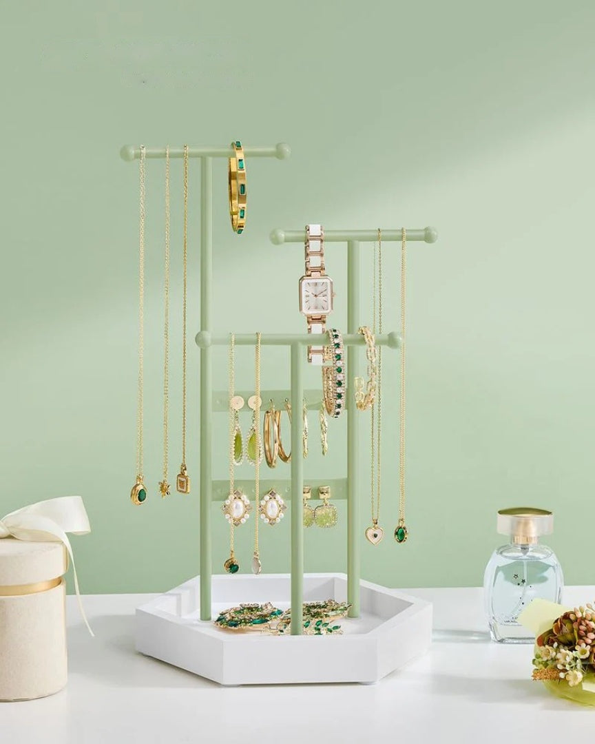Jewelry Holder Stand With Metal Frame And Tray – product view 18 | Ridgefield Furniture