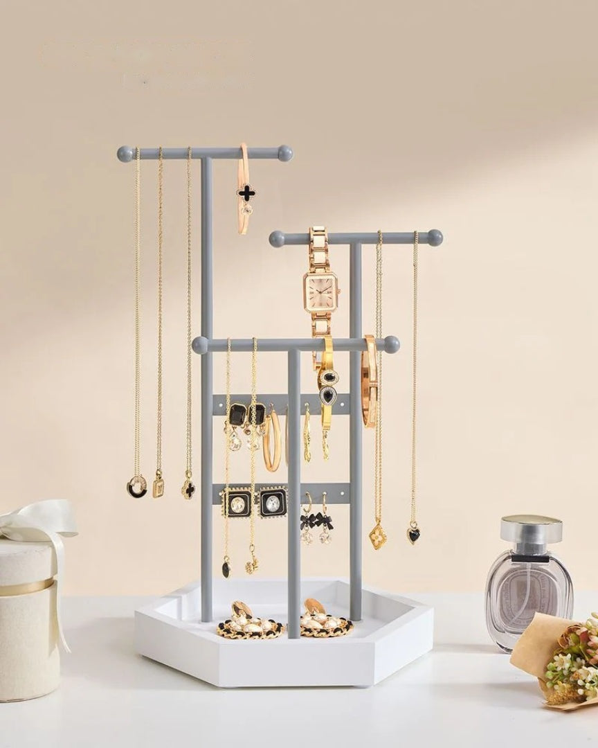 Jewelry Holder Stand With Metal Frame And Tray – product view 19 | Ridgefield Furniture
