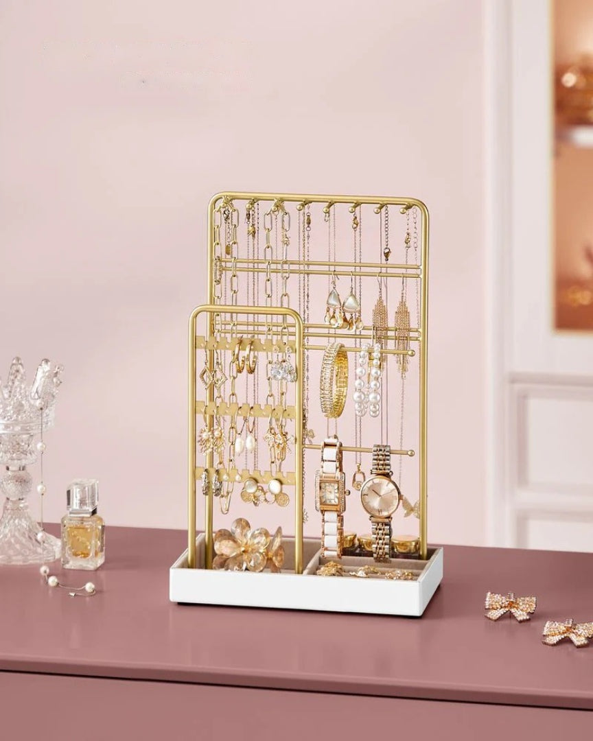 Jewelry Holder Stand With Metal Frame And Velvet Tray – product view 8 | Ridgefield Furniture