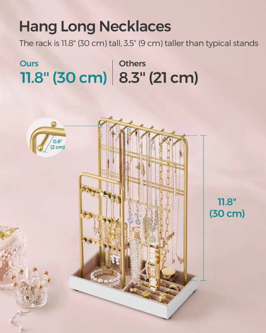 Jewelry Holder Stand With Metal Frame And Velvet Tray – product view 13 | Ridgefield Furniture