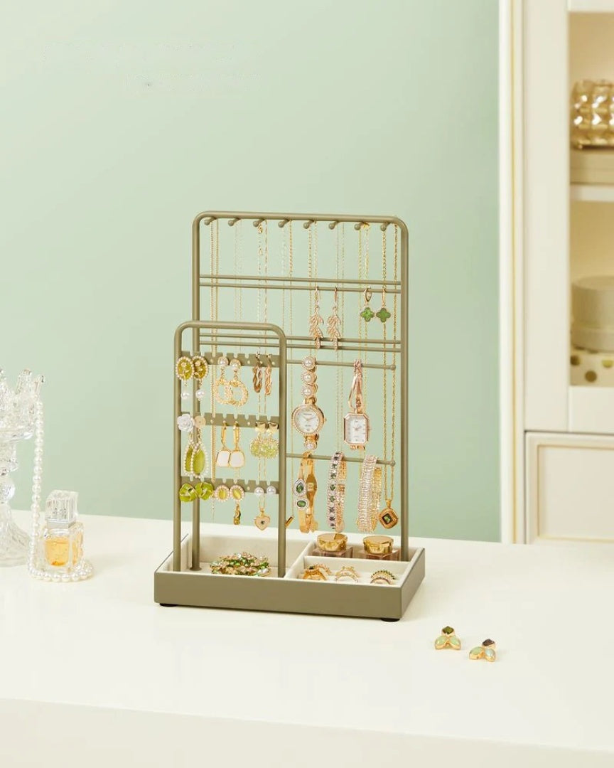 Jewelry Holder Stand With Metal Frame And Velvet Tray – product view 16 | Ridgefield Furniture