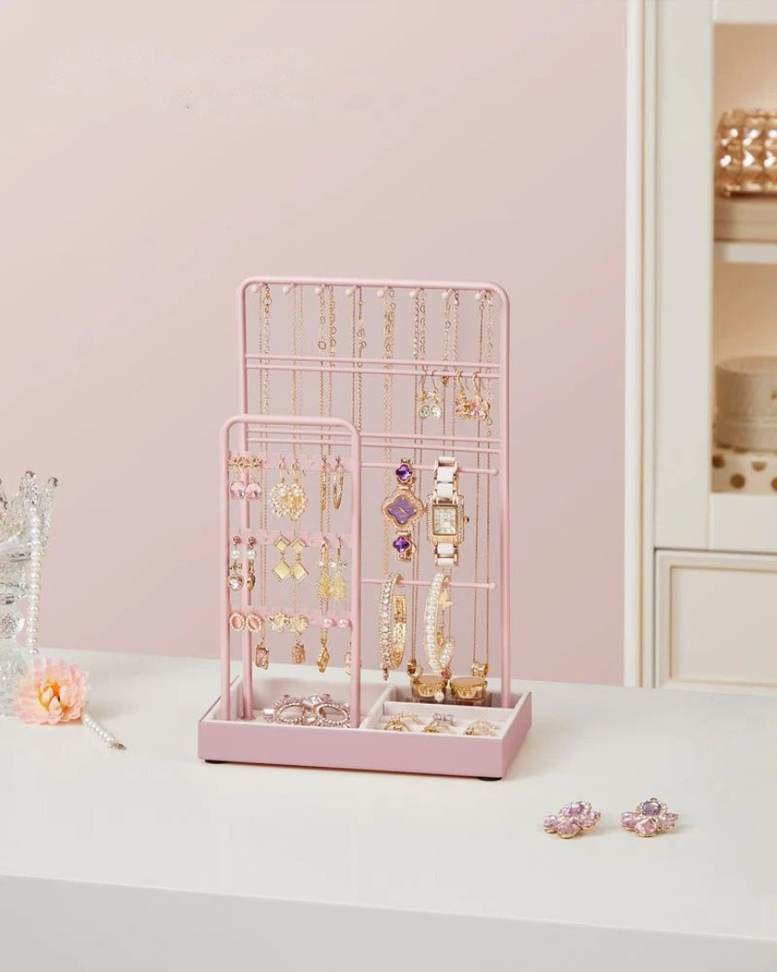 Jewelry Holder Stand With Metal Frame And Velvet Tray – product view 18 | Ridgefield Furniture