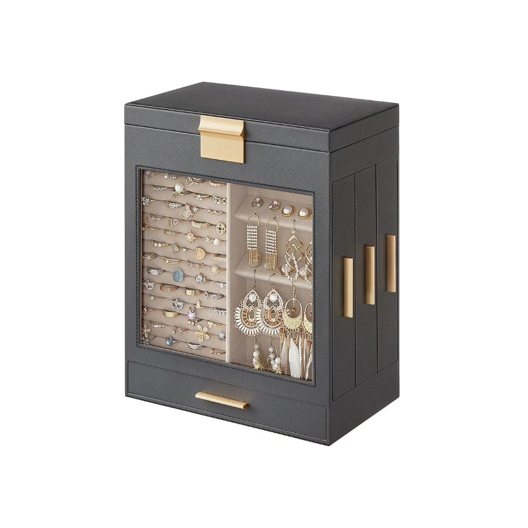 Jewelry Organizer Box With Mirror 5 Layer And Side Drawers – product view 6 | Ridgefield Furniture