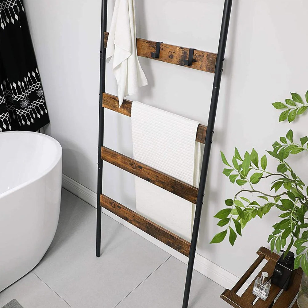 Ladder Shelf 5-Tier Blanket Rack Storage 25.6in Wide – product view 2 | Ridgefield Furniture