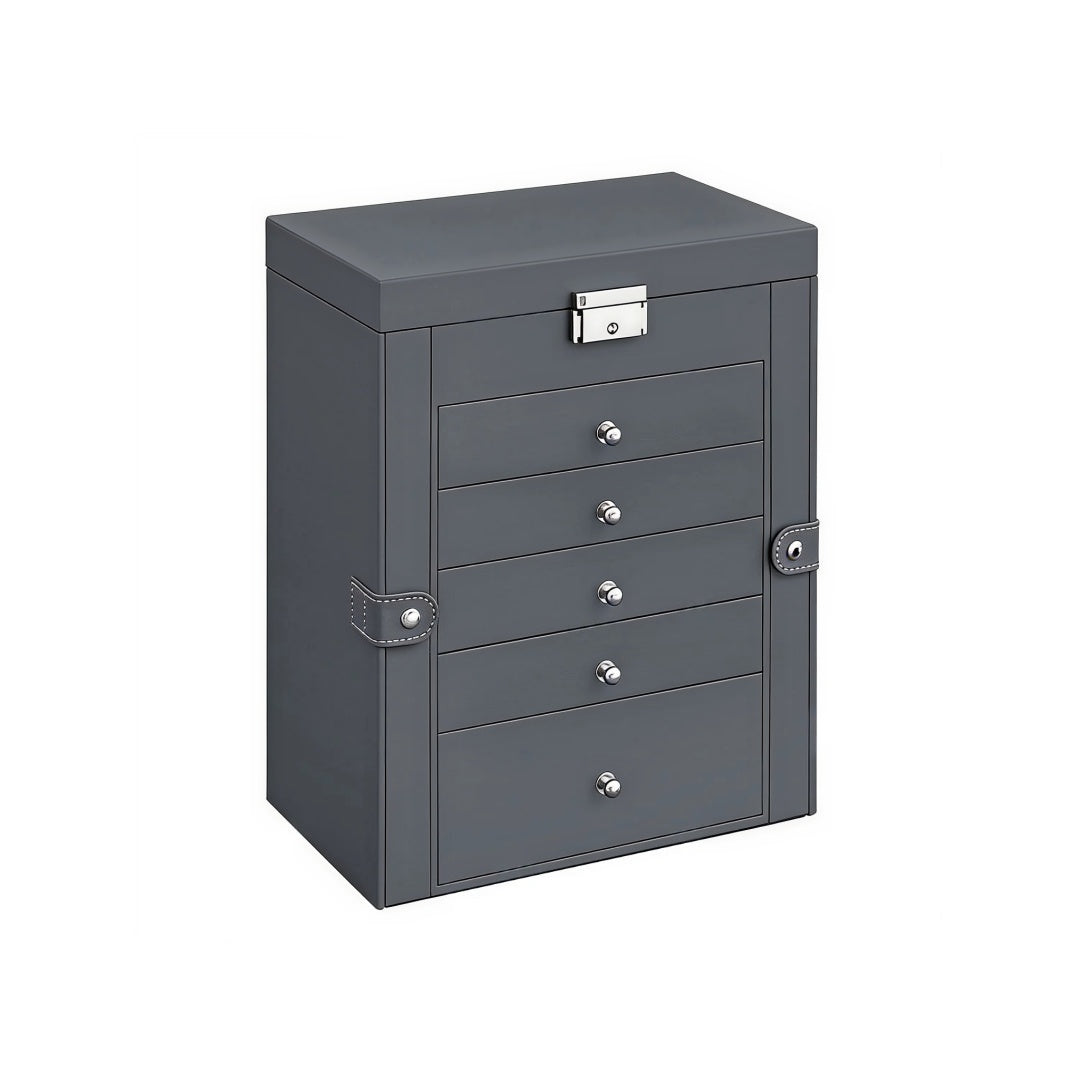 Large Jewelry Box Organizer 6 Tier With Drawers Mirror And Lock – product view 3 | Ridgefield Furniture