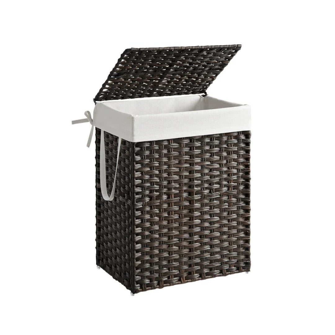 Laundry Basket With Lid 23.8 Gallon Rattan Hamper 23.6in High – product view 2 | Ridgefield Furniture