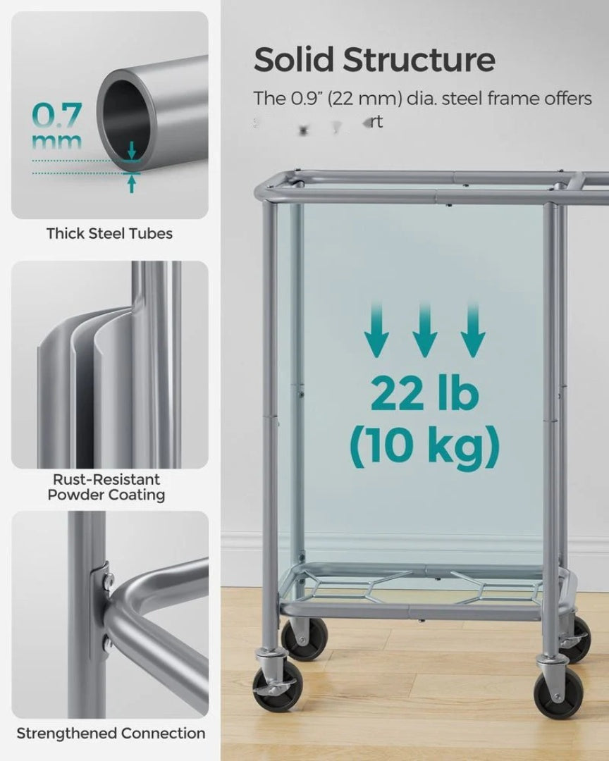 Laundry Basket With Wheels 23.8 Gallon Slim Hamper 31.9in High – product view 5 | Ridgefield Furniture