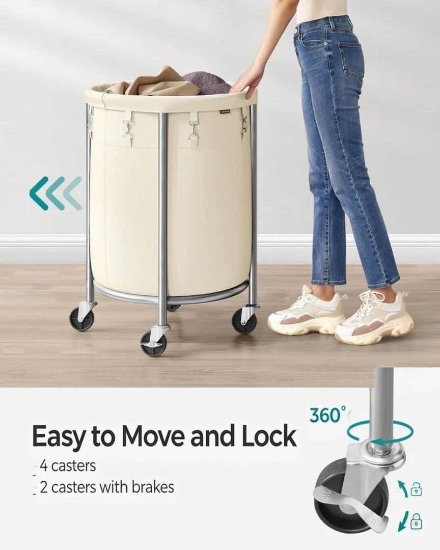 Laundry Basket With Wheels 29 Gallon Removable Bag 28in High – product view 9 | Ridgefield Furniture