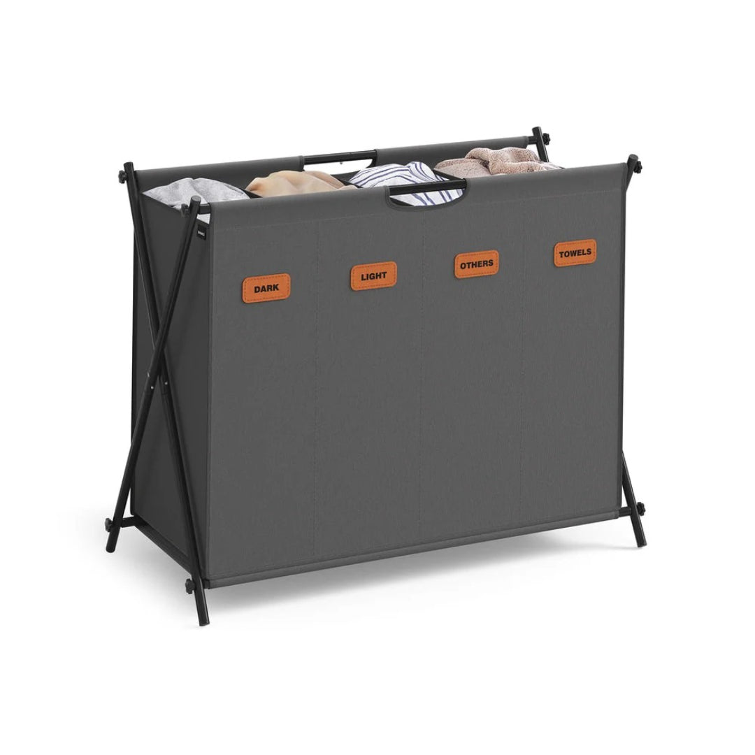 Laundry Hamper 4 Section 40.9 Gallon Collapsible Sorter – product view 6 | Ridgefield Furniture