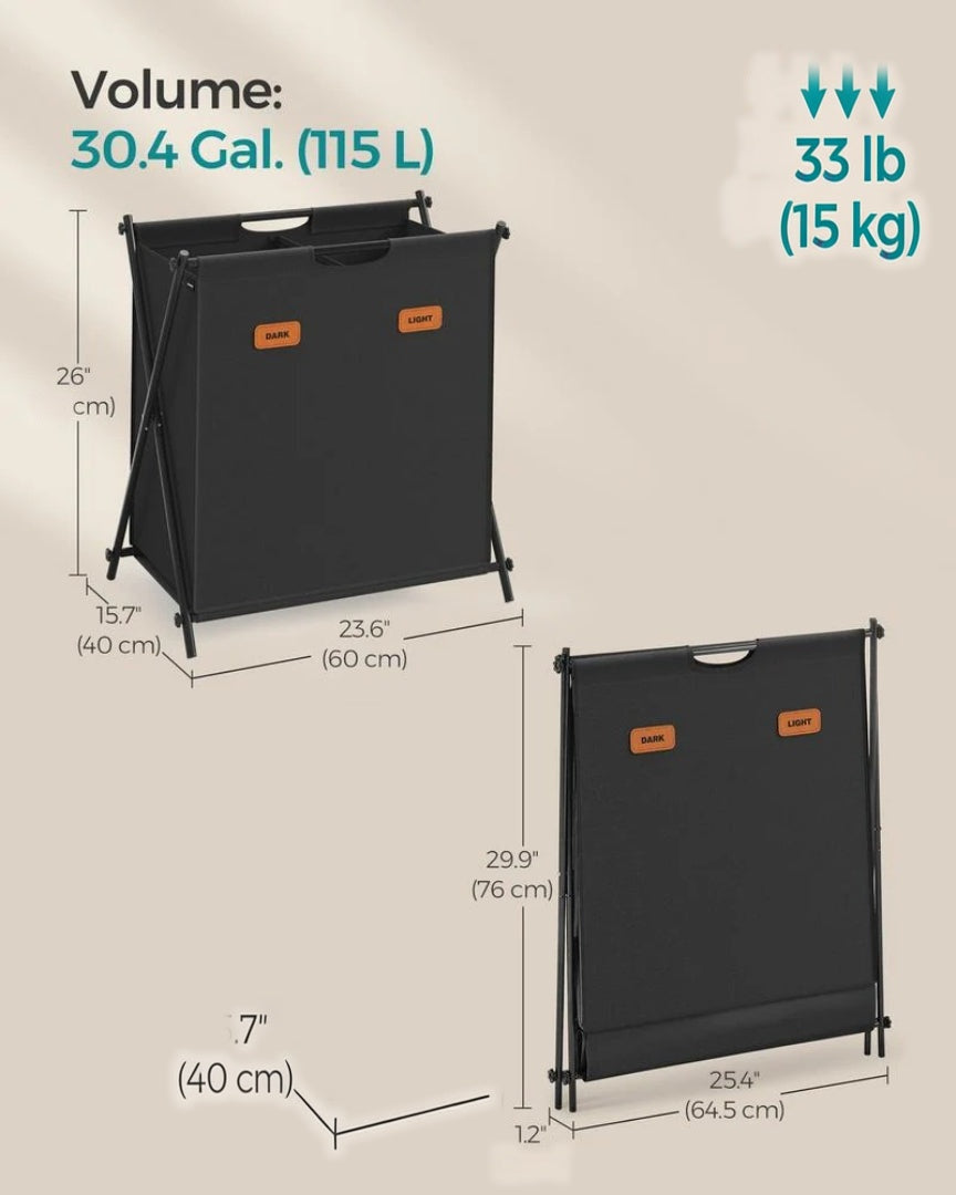 Laundry Hamper 4 Section 40.9 Gallon Collapsible Sorter – product view 11 | Ridgefield Furniture