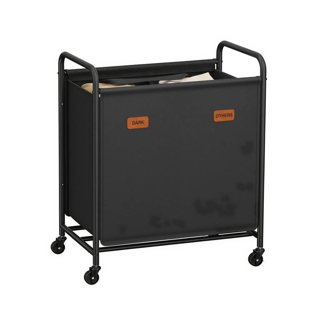 Laundry Hamper With Wheels 2 Section 37 Gallon Sorter – product view 1 | Ridgefield Furniture