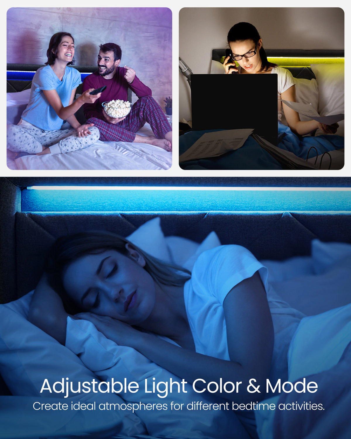 LED Bed Frame Queen Size With Headboard And 4 Drawers - product photo 17