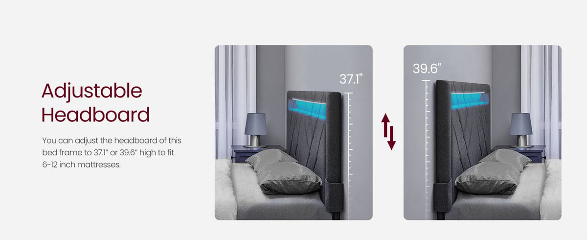 LED Bed Frame Queen Size With Headboard And 4 Drawers - product photo 32