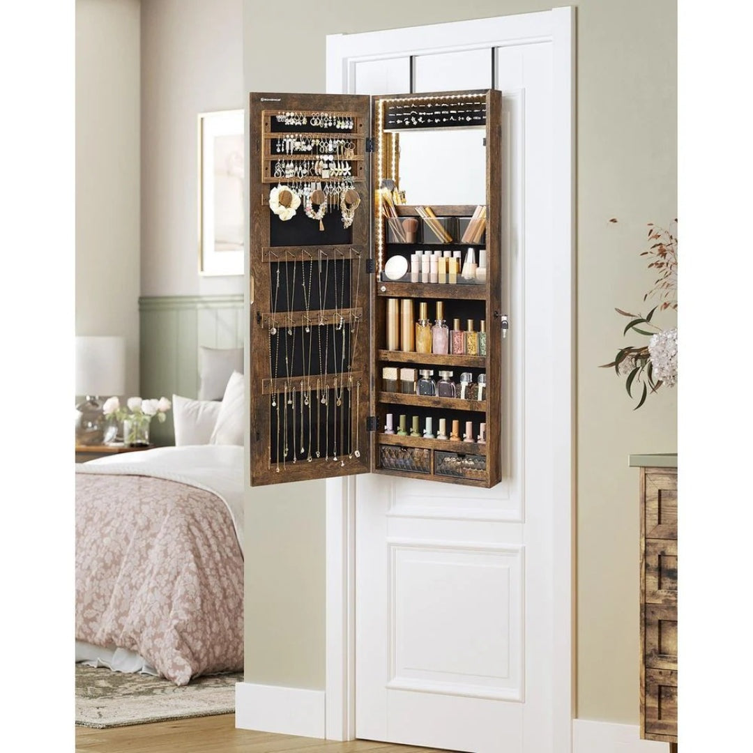 LED Mirror Jewelry Cabinet Armoire Wall Or Door Mounted – product view 18 | Ridgefield Furniture