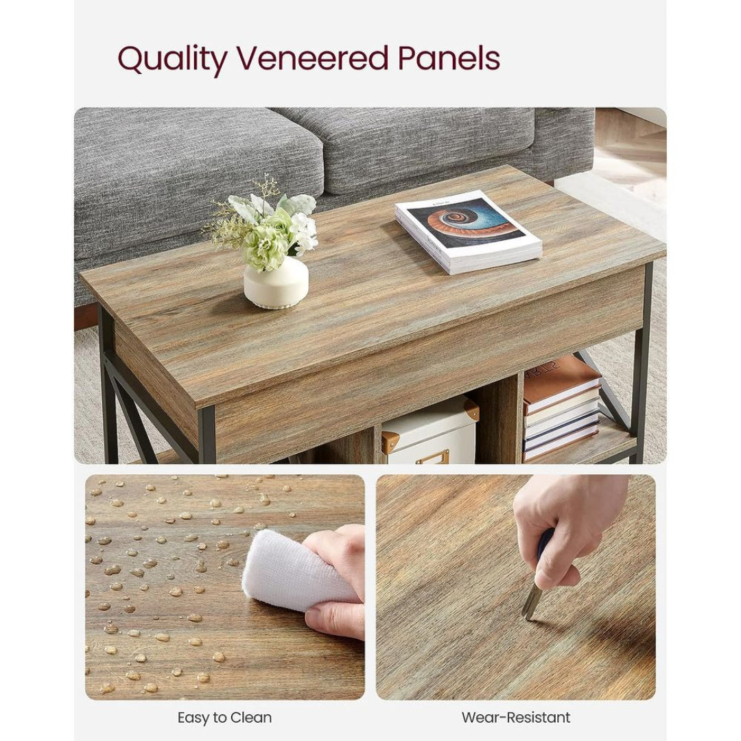 Lift Top Coffee Table with Hidden Storage and Open Shelves – product view 22 | Ridgefield Furniture