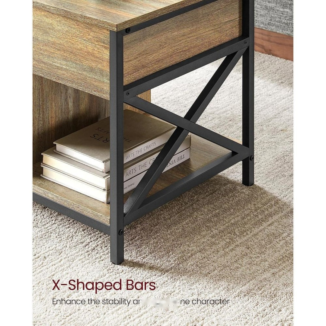 Lift Top Coffee Table with Hidden Storage and Open Shelves – product view 23 | Ridgefield Furniture