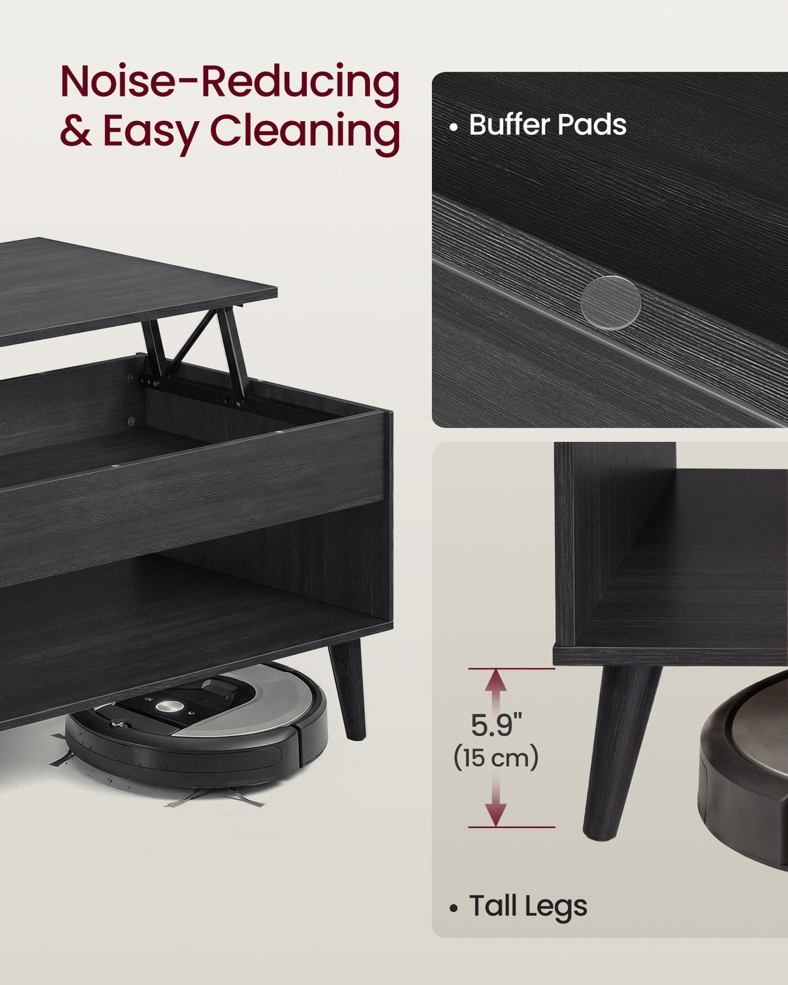 Lift Top Coffee Table With Hidden Storage For Living Room - product photo 05