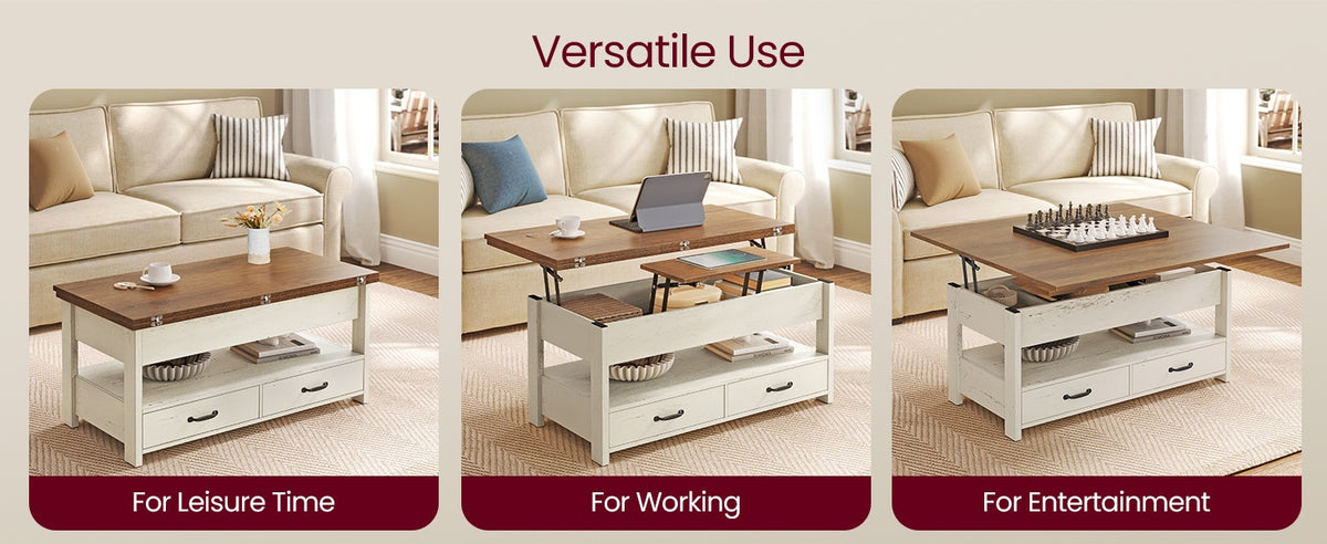 Lift Top Coffee Table With Storage Compartment And Sturdy Frame - product photo 18