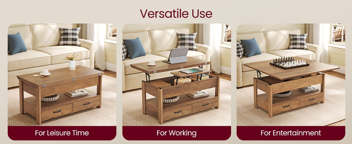 Lift Top Coffee Table With Storage Compartment And Sturdy Frame - product photo 20