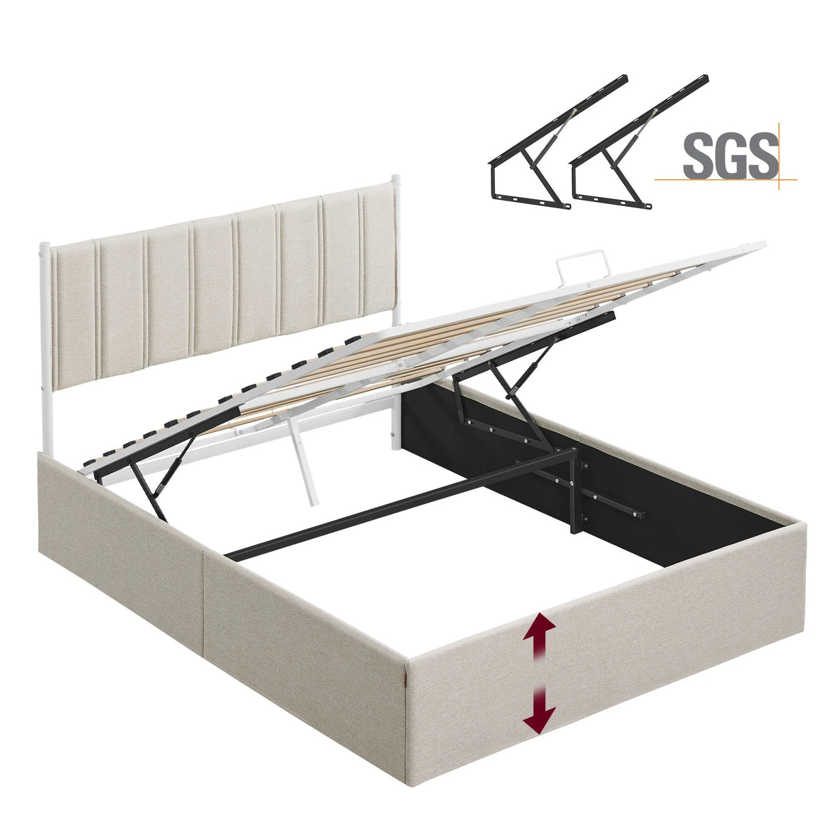 Lift Up Storage Bed Frame Queen Size - product photo 02